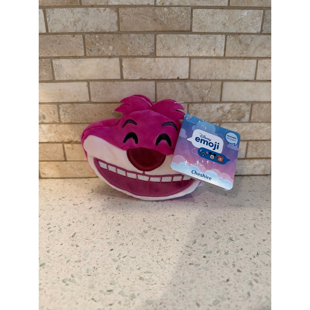 NWT‎ Disney Emoji Cheshire Cat Plush Toy Double Sided Alice in Wonderland